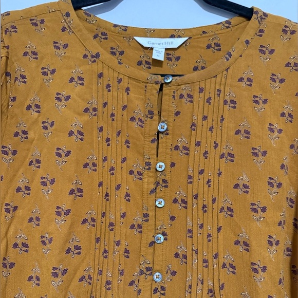 Garnet Hill Shiloh Crepe Floral Long Sleeve Dress Size Medium Boho Peasant - Picture 6 of 11